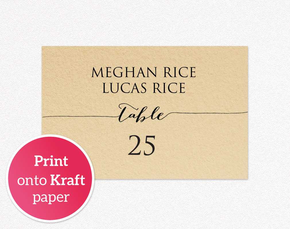 Couples Place Cards · Wedding Templates And Printables Inside Table Name Card Template