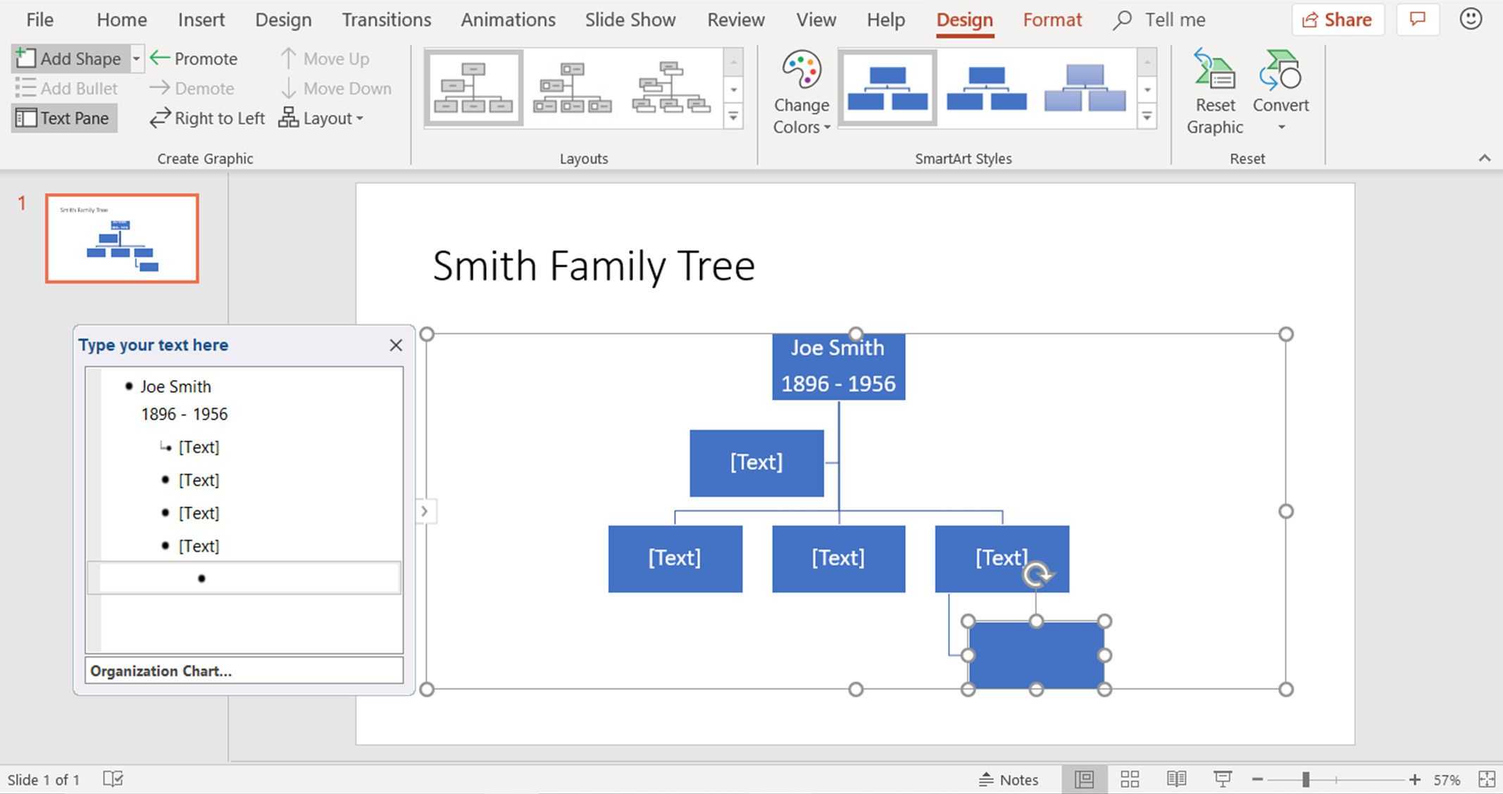 Create Family Trees Using Powerpoint Organization Chart With Powerpoint Genealogy Template