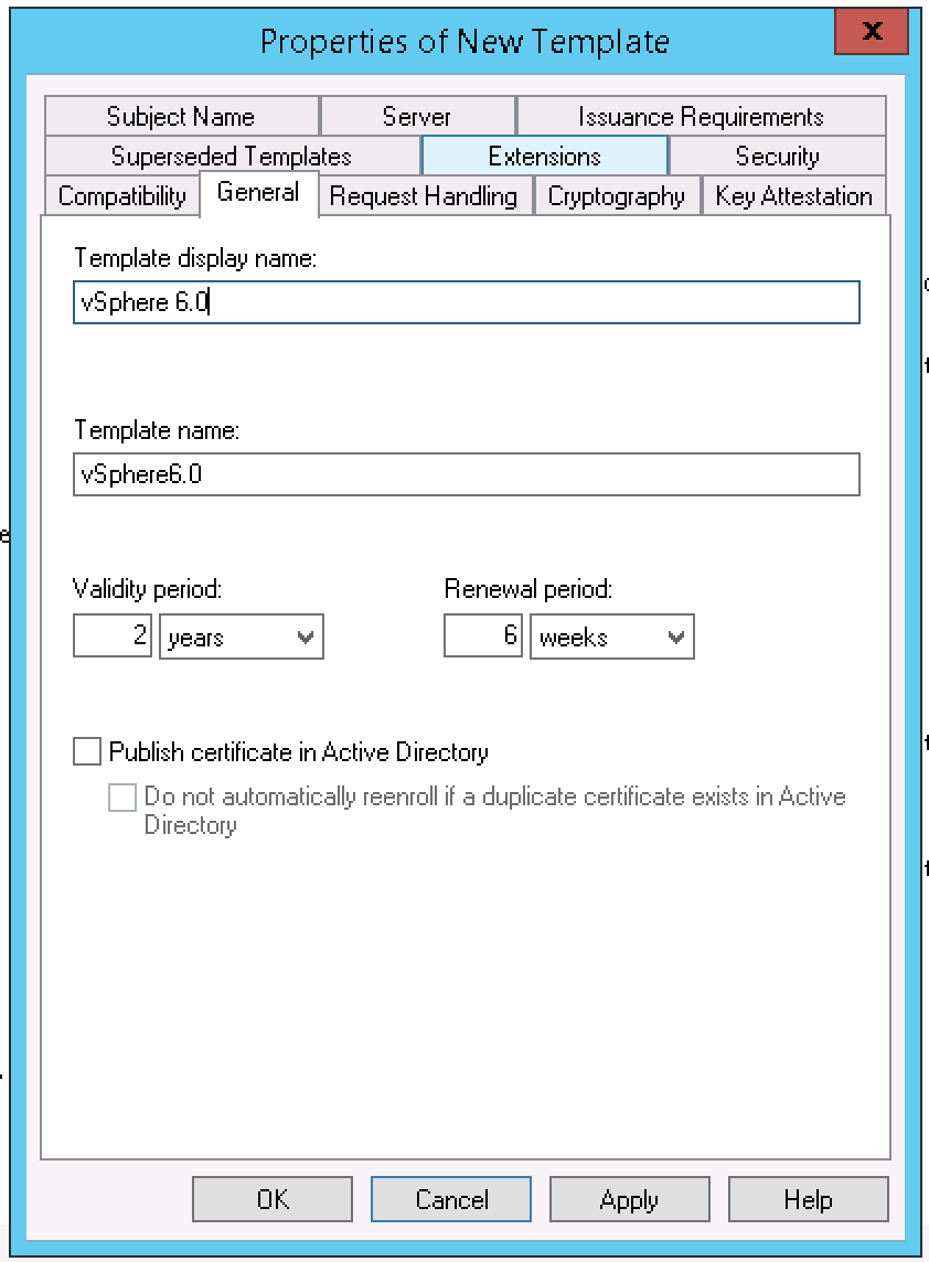 Creating A Vsphere 6 Certificate Template In Active With Active Directory Certificate Templates