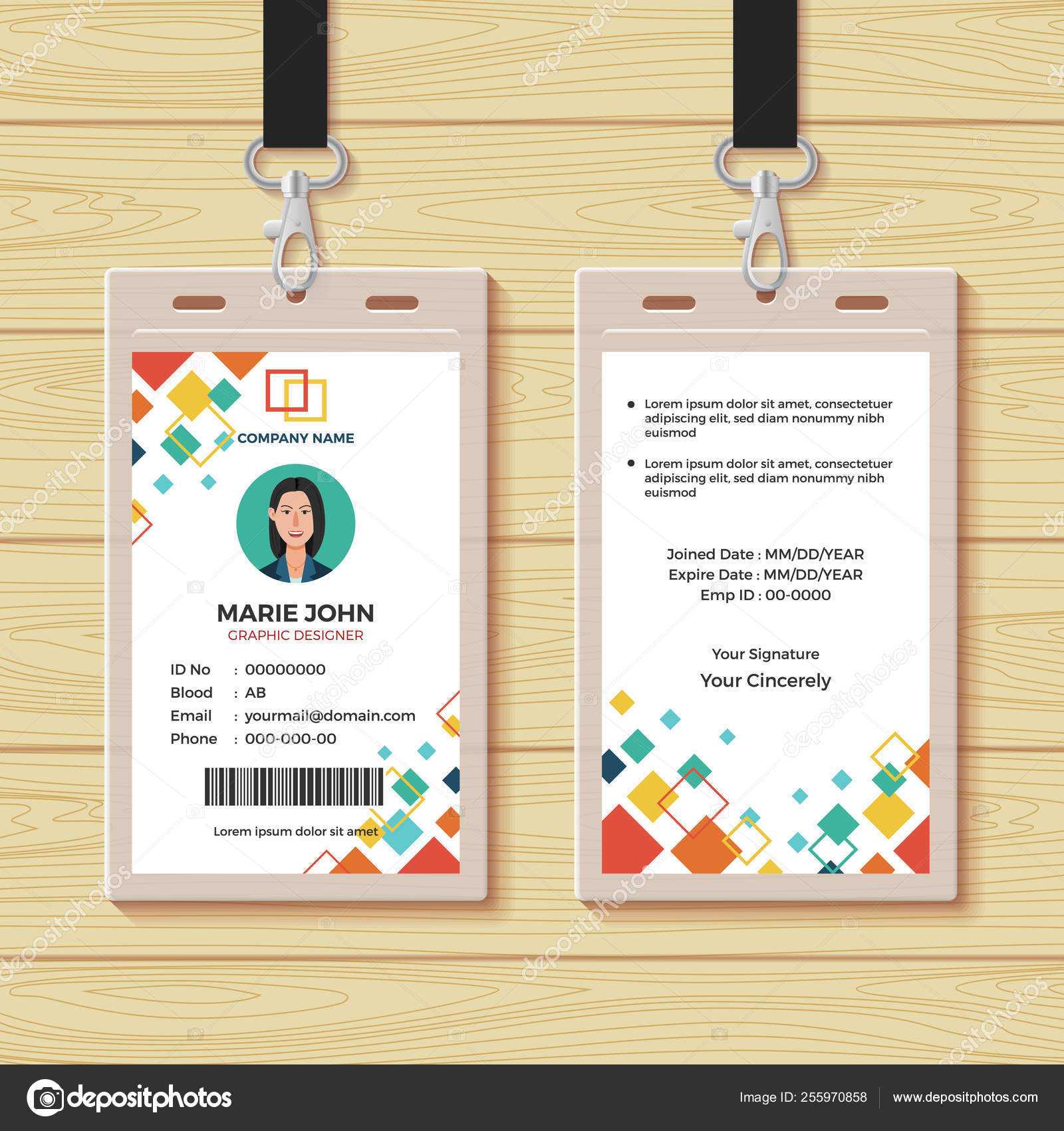 Creative Id Card Design Template — Stock Vector © Bonezboyz With Regard To Pvc Card Template