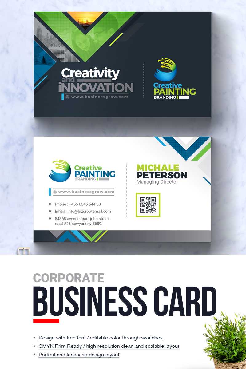 Creative Painting Business Card Corporate Identity Template Intended For Portrait Id Card Template