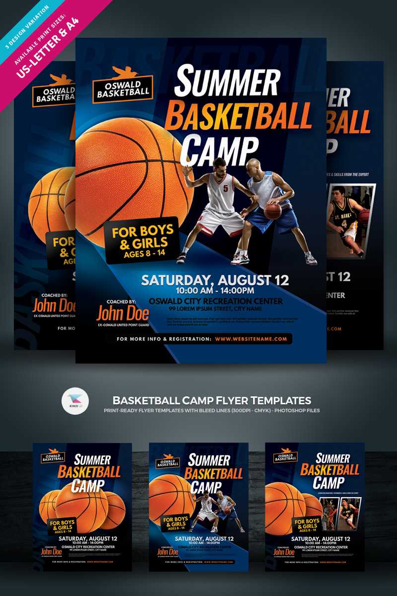 Creative Ready Made Sports Camp Flyer Templates | Entheosweb In Basketball Camp Brochure Template
