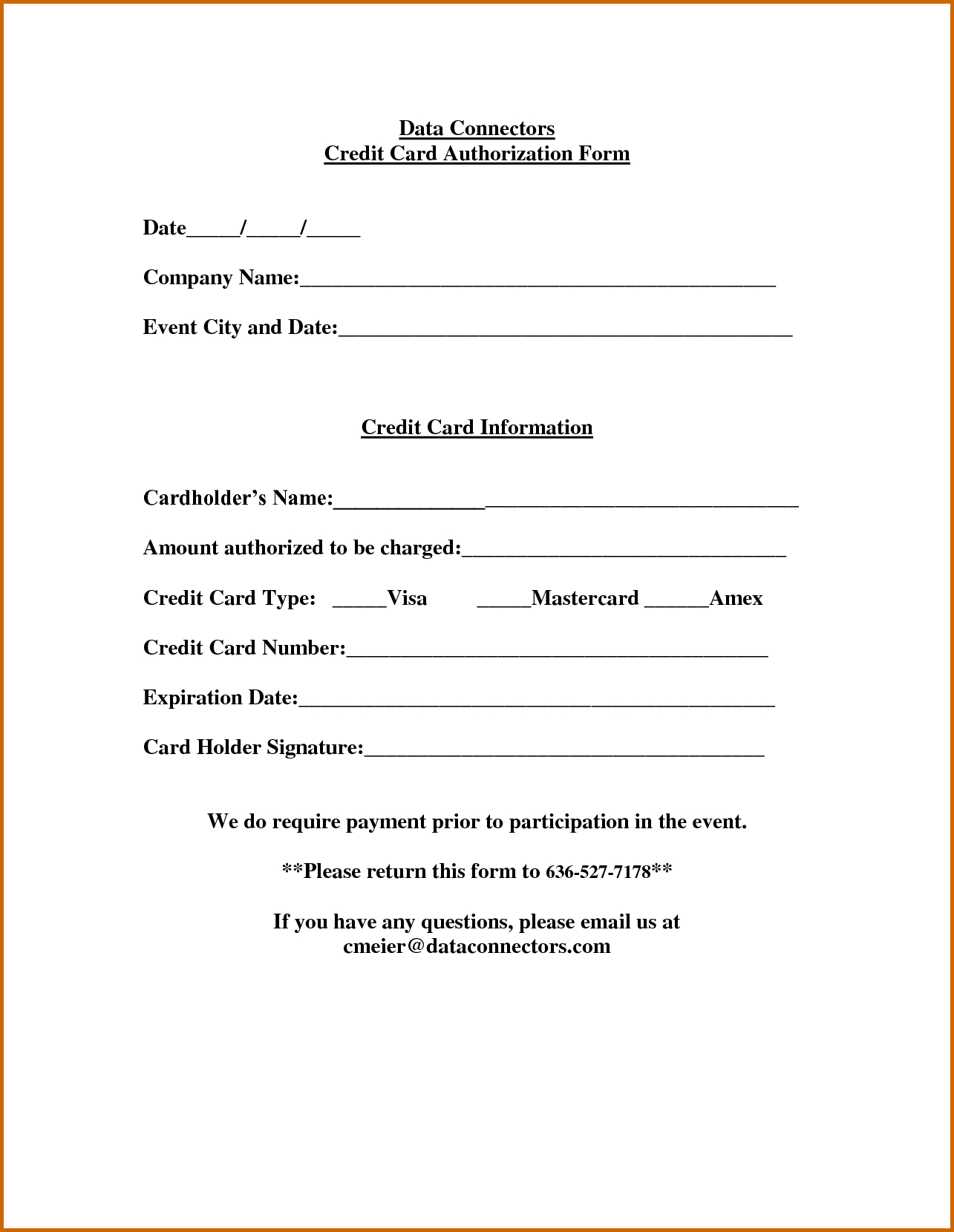 Credit Card Authorization Form – Fotolip In Authorization To Charge Credit Card Template