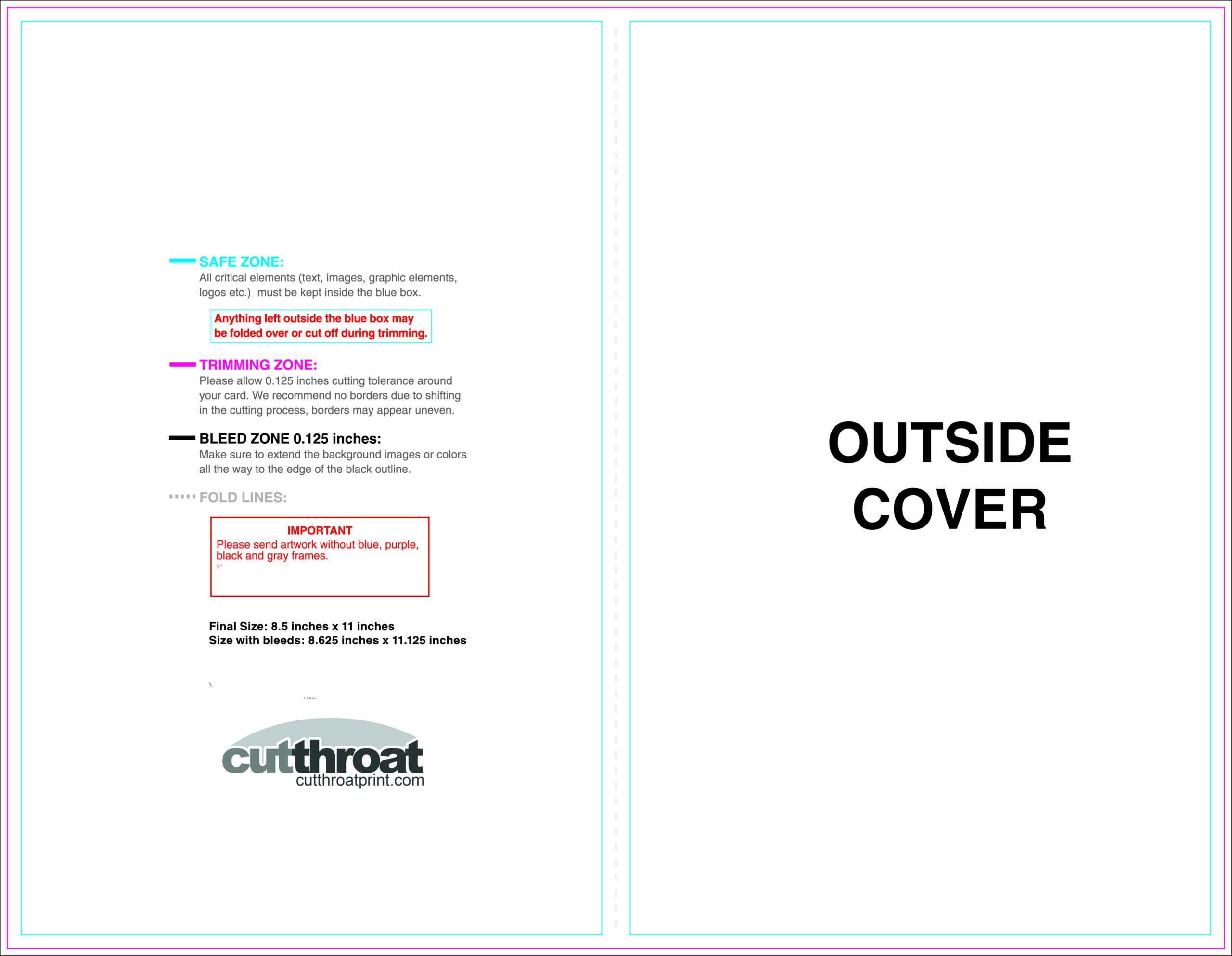 Cutthroat Printcustom Brochure Printing Within 4 Panel Brochure Template