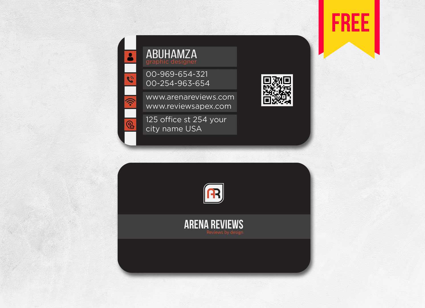 Dark Business Card Template Psd File | Free Download Inside Business Card Size Template Psd