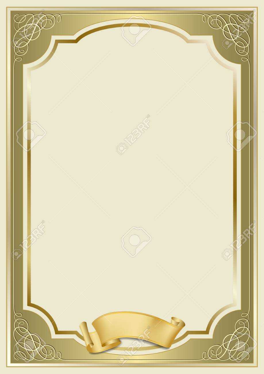 Decorative Rectangular Framework And A Scroll. Template For Diploma,.. Throughout Certificate Scroll Template