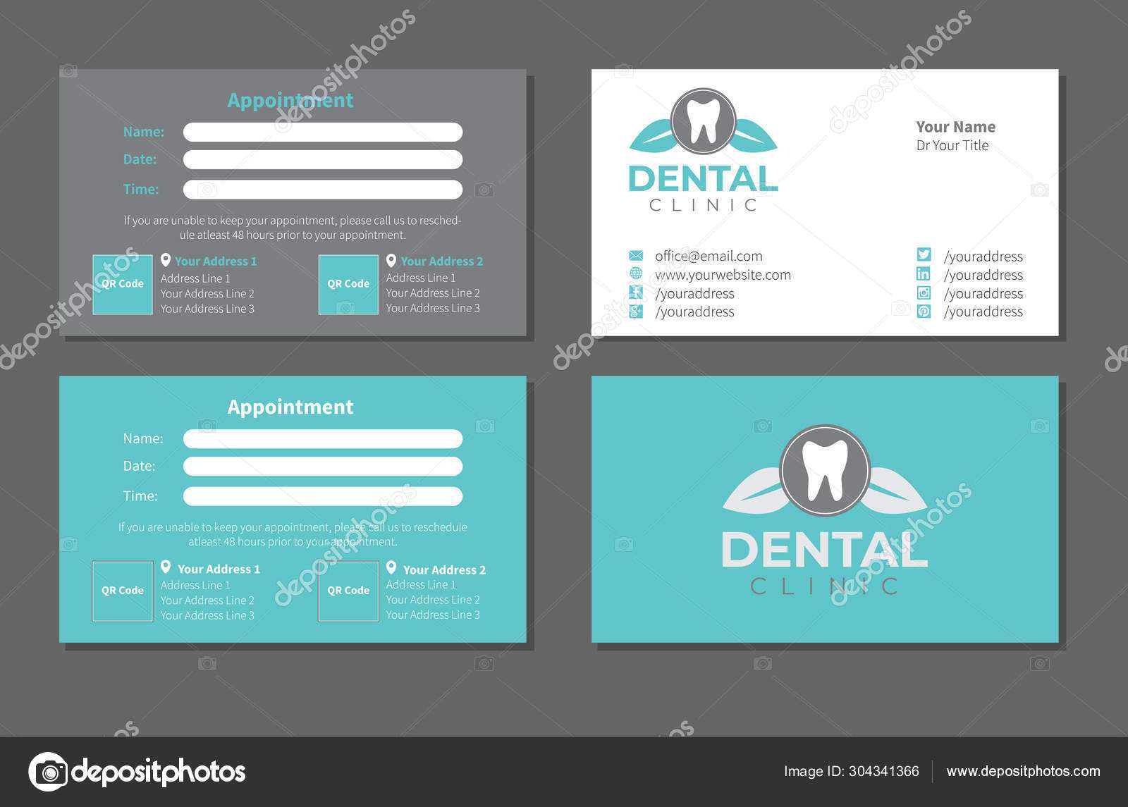 Dental Business Cards – Beyti.refinedtraveler.co Within Dentist Appointment Card Template