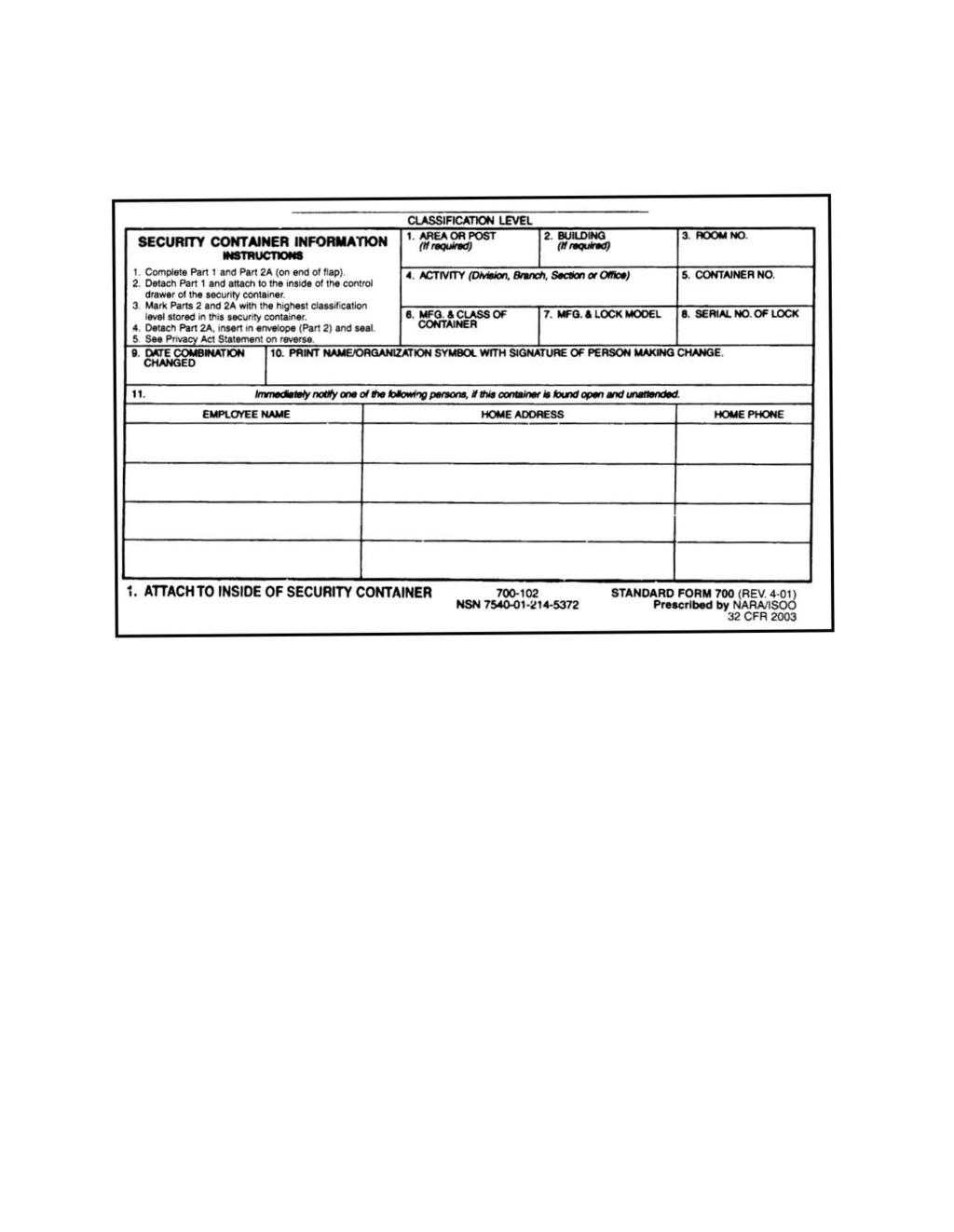 Department Of The Navy Headquarters United States Marine In Dd Form 2501 Courier Authorization Card Template