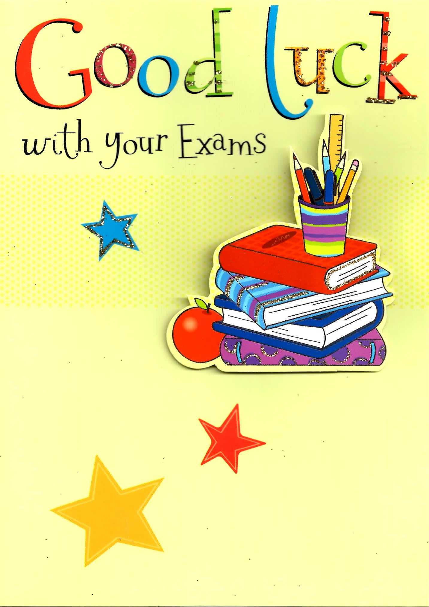 Details About Good Luck With Your Exams Greeting Card 3D Flittered Glitter  Lucky Cards For Good Luck Card Template