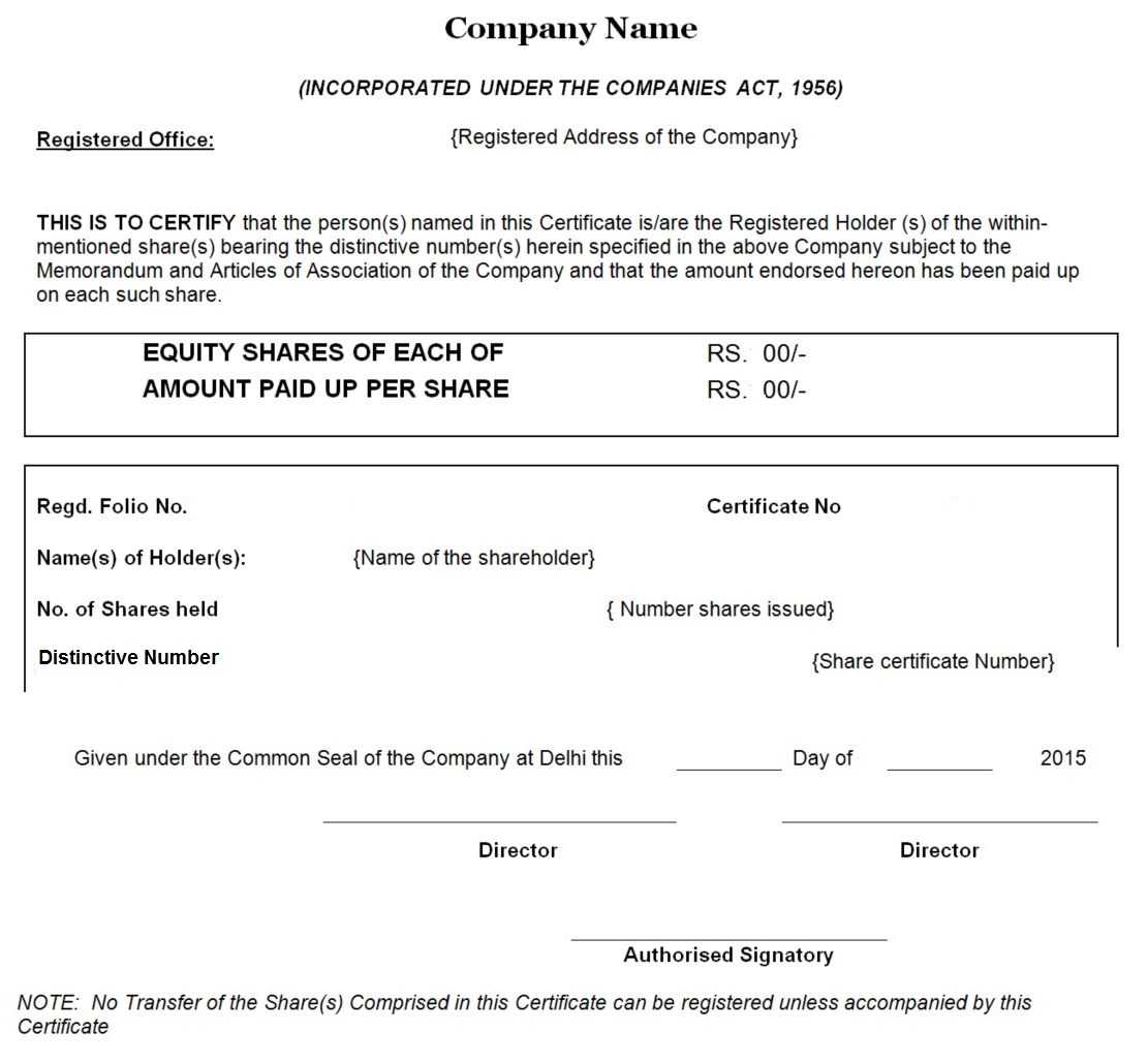 Difference Between Share Certificate And Share Warrant Regarding Template For Share Certificate