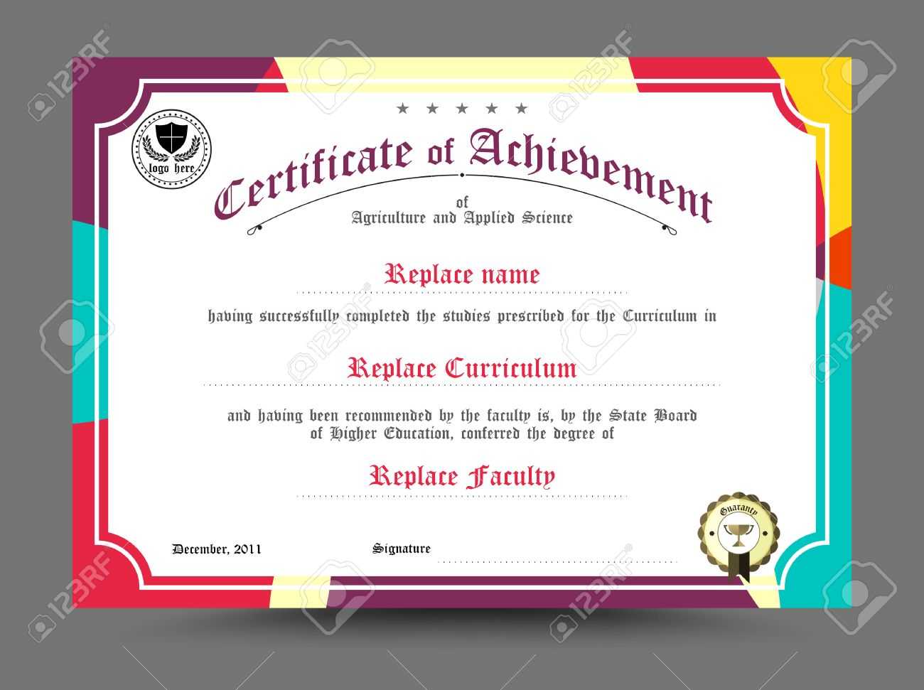 Diploma Certificate Template Design. Vector Illustration. Pertaining To Design A Certificate Template