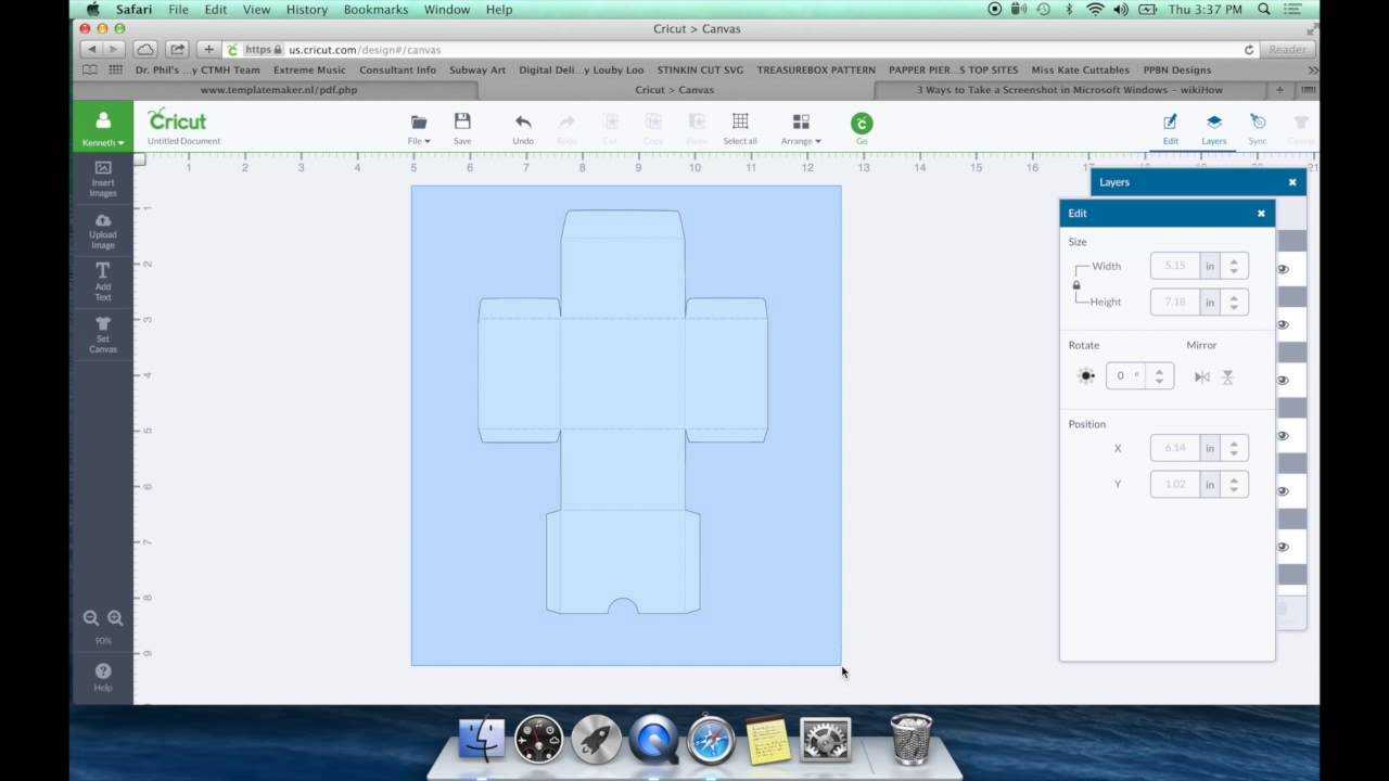 Diy Box Template For Cricut Design Space Regarding Card Box Template Generator