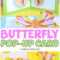 Diy Butterfly Pop Up Card With A Template – Easy Peasy And Fun Inside Free Printable Pop Up Card Templates