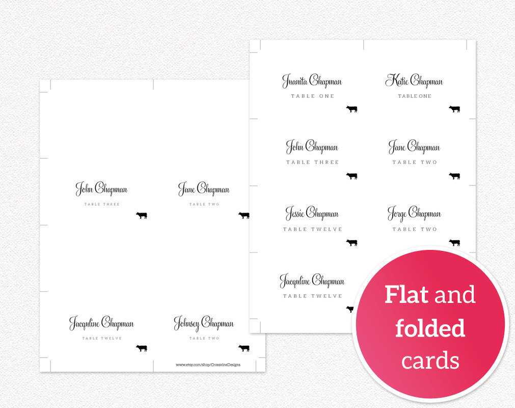 Diy Printable Place Cards · Wedding Templates And Printables For Fold Over Place Card Template