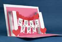 Diy Valentine Card - Handmade I Love You Pop Up Card in I Love You Pop Up Card Template