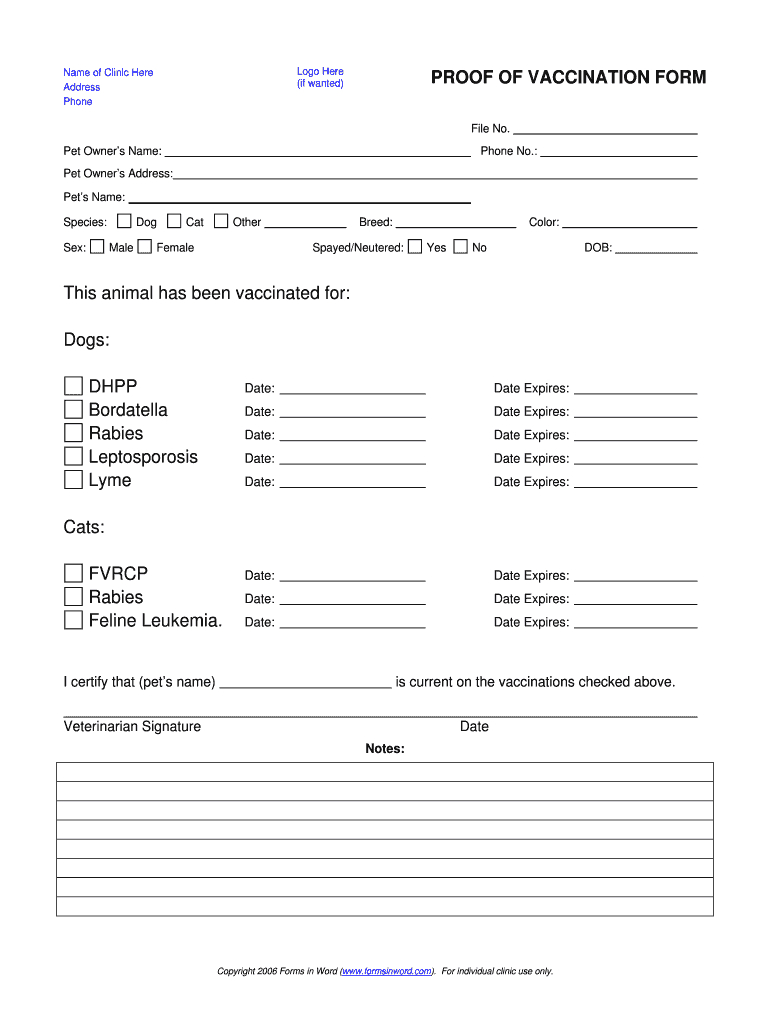 Dog Shot Record Template – Fill Online, Printable, Fillable Inside Dog Vaccination Certificate Template