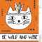 Doodle Cat Boho Feathers Headband. Modern Postcard, Flyer For Headband Card Template