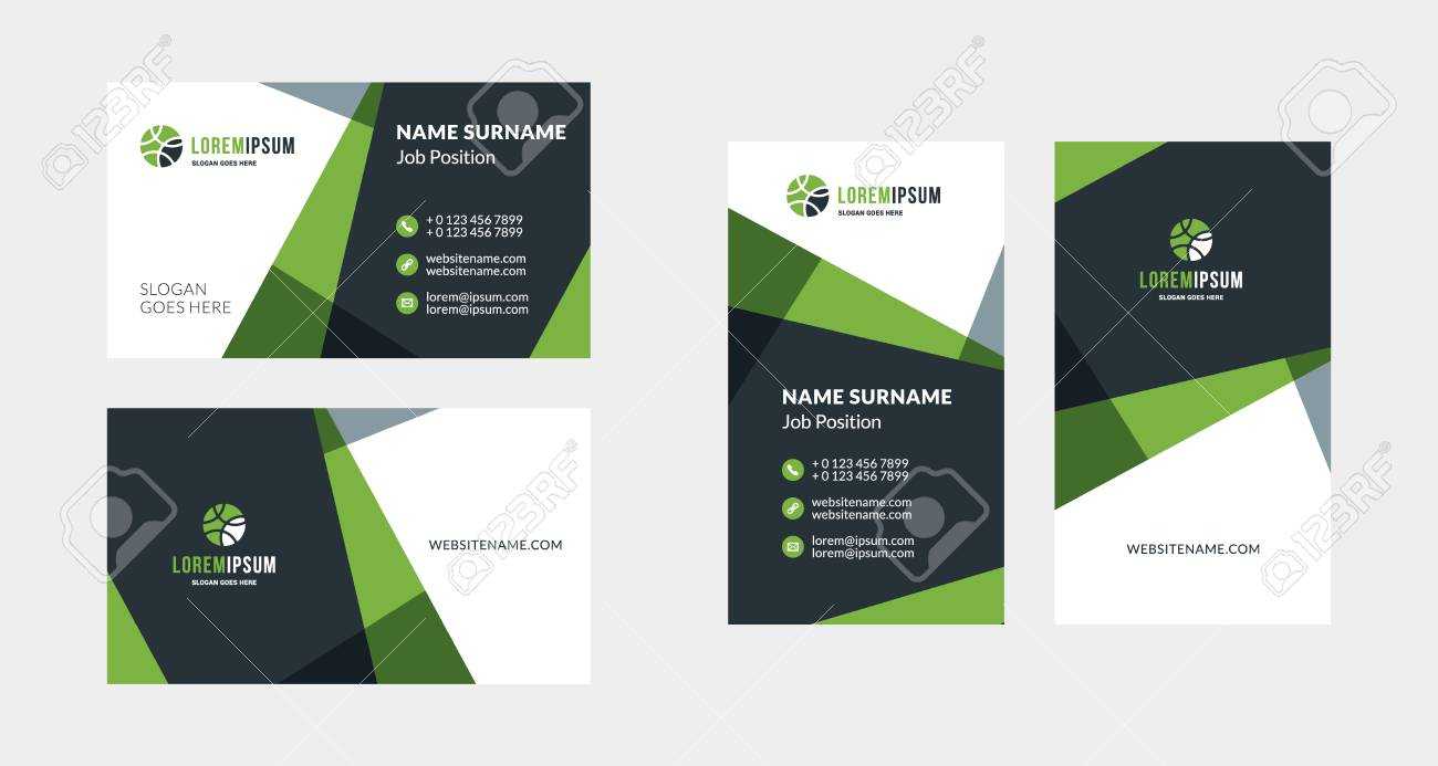 Double Sided Creative Business Card Template. Portrait And Landscape.. In Landscaping Business Card Template