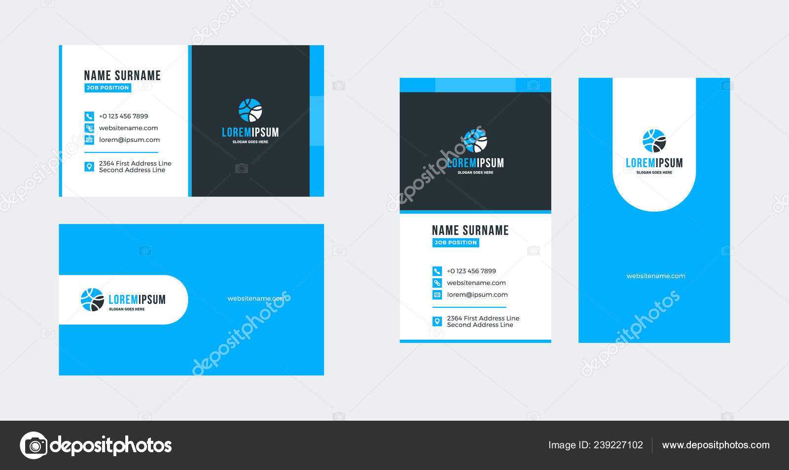 Double Sided Creative Business Card Template Portrait Intended For Portrait Id Card Template