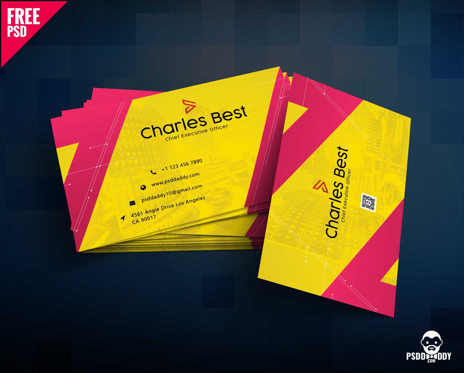 Download] Creative Business Card Free Psd | Psddaddy Intended For Business Card Size Photoshop Template