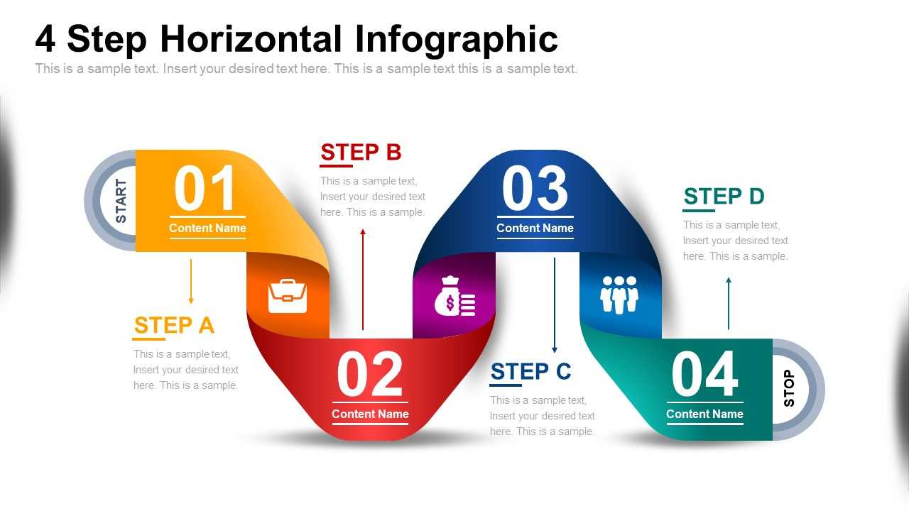 Download Free 4 Step Infographic Diagram For Powerpoint Within Free Place Card Templates 6 Per Page