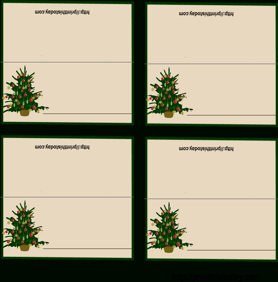 Download Free Printable Christmas Place Cards Regarding Inside Free Place Card Templates Download