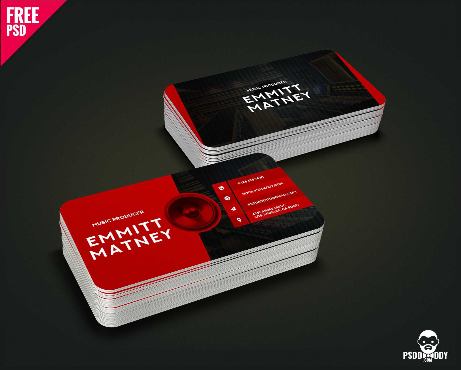 Download] Music Visiting Card Free Psd | Psddaddy Inside Visiting Card Psd Template Free Download