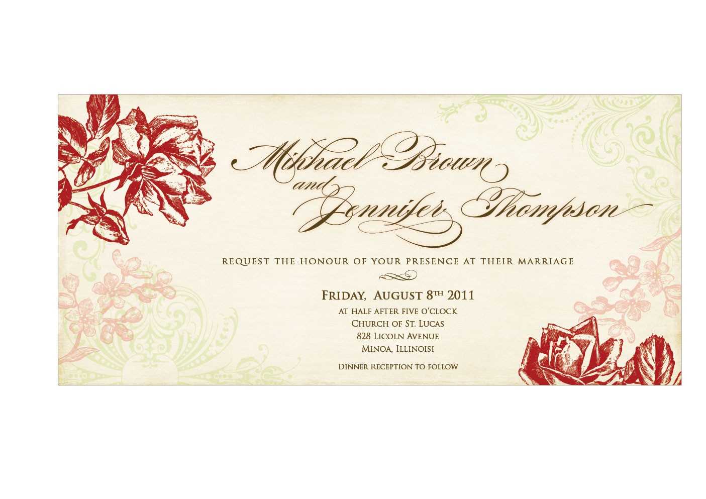 Downloadable Wedding Invitations Templates With Regard To Church Invite Cards Template
