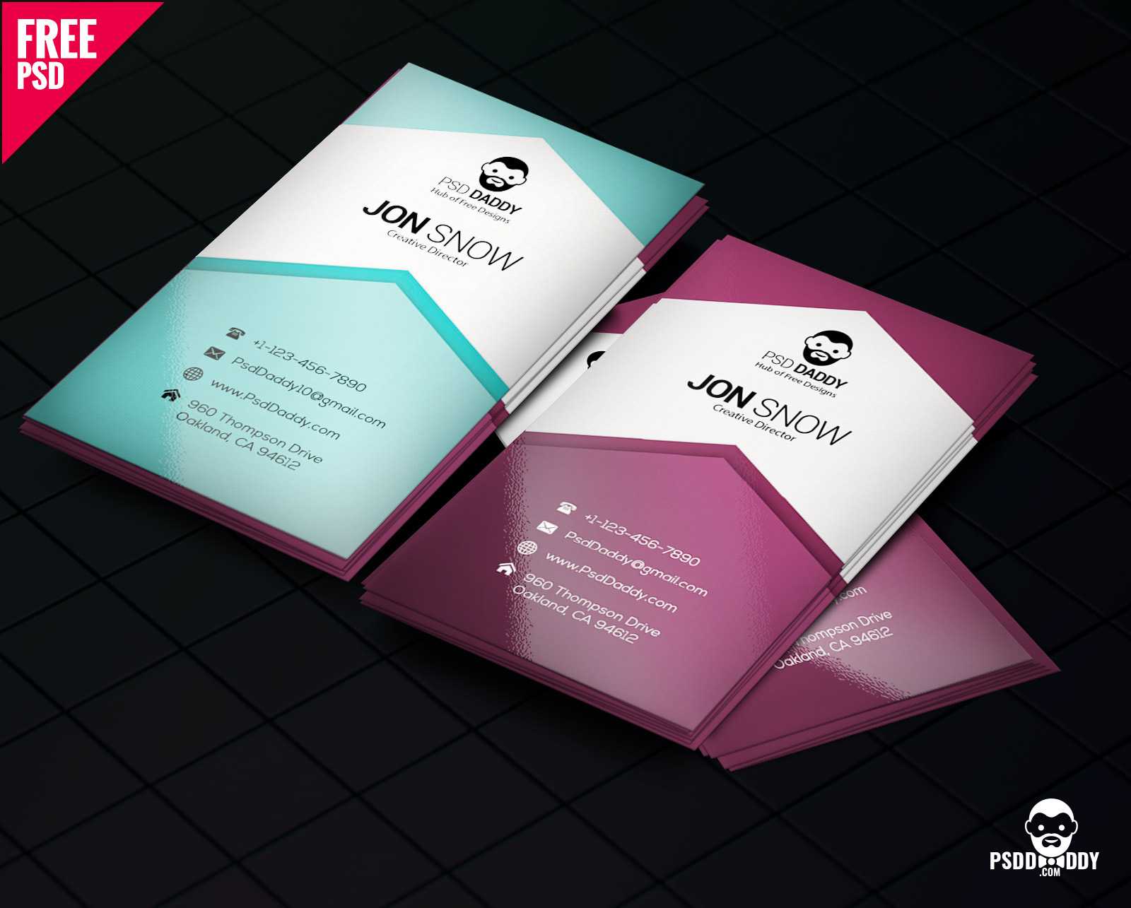 Download]Creative Business Card Psd Free | Psddaddy For Visiting Card Templates For Photoshop