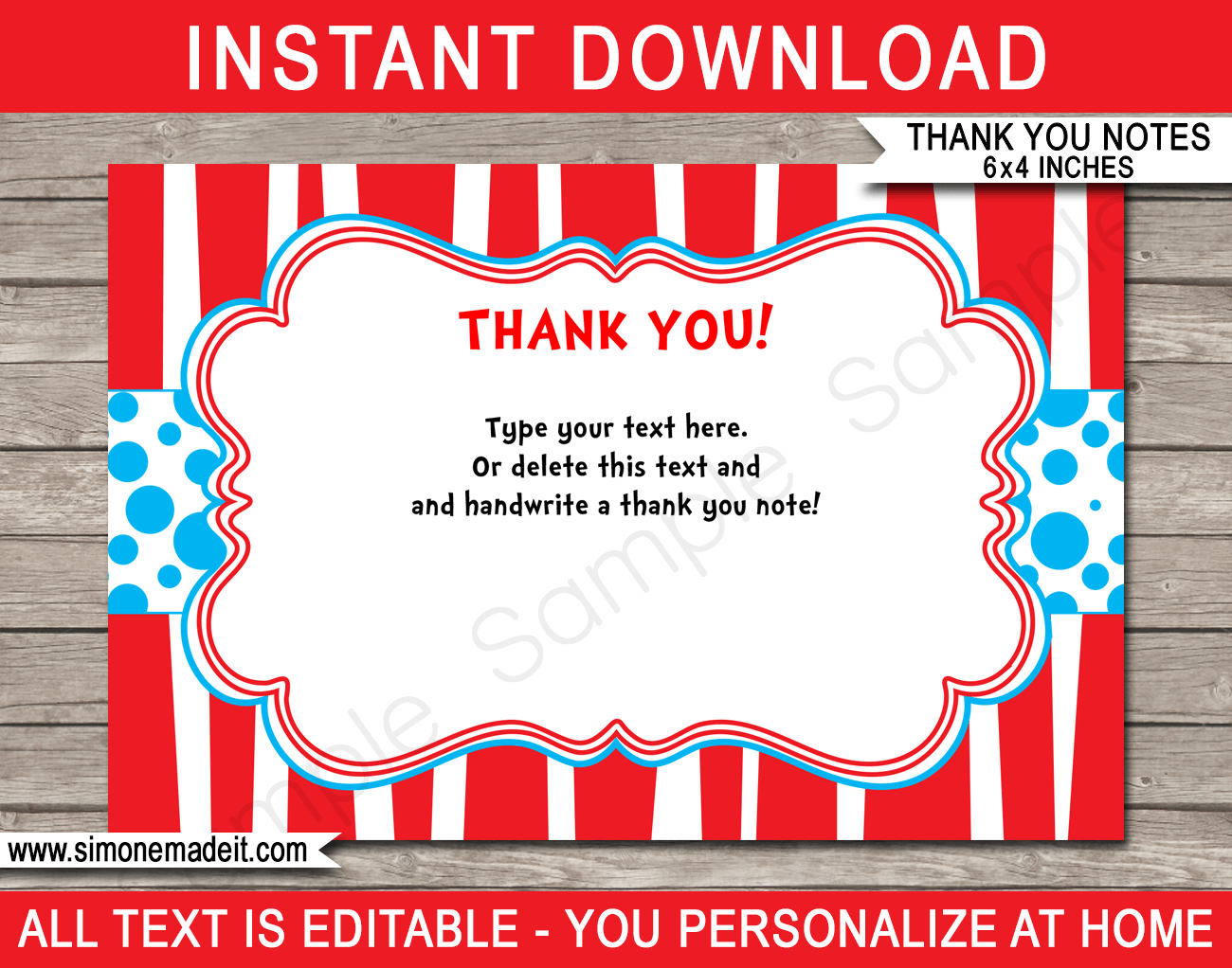 Dr Seuss Party Thank You Cards Template With Dr Seuss Birthday Card Template