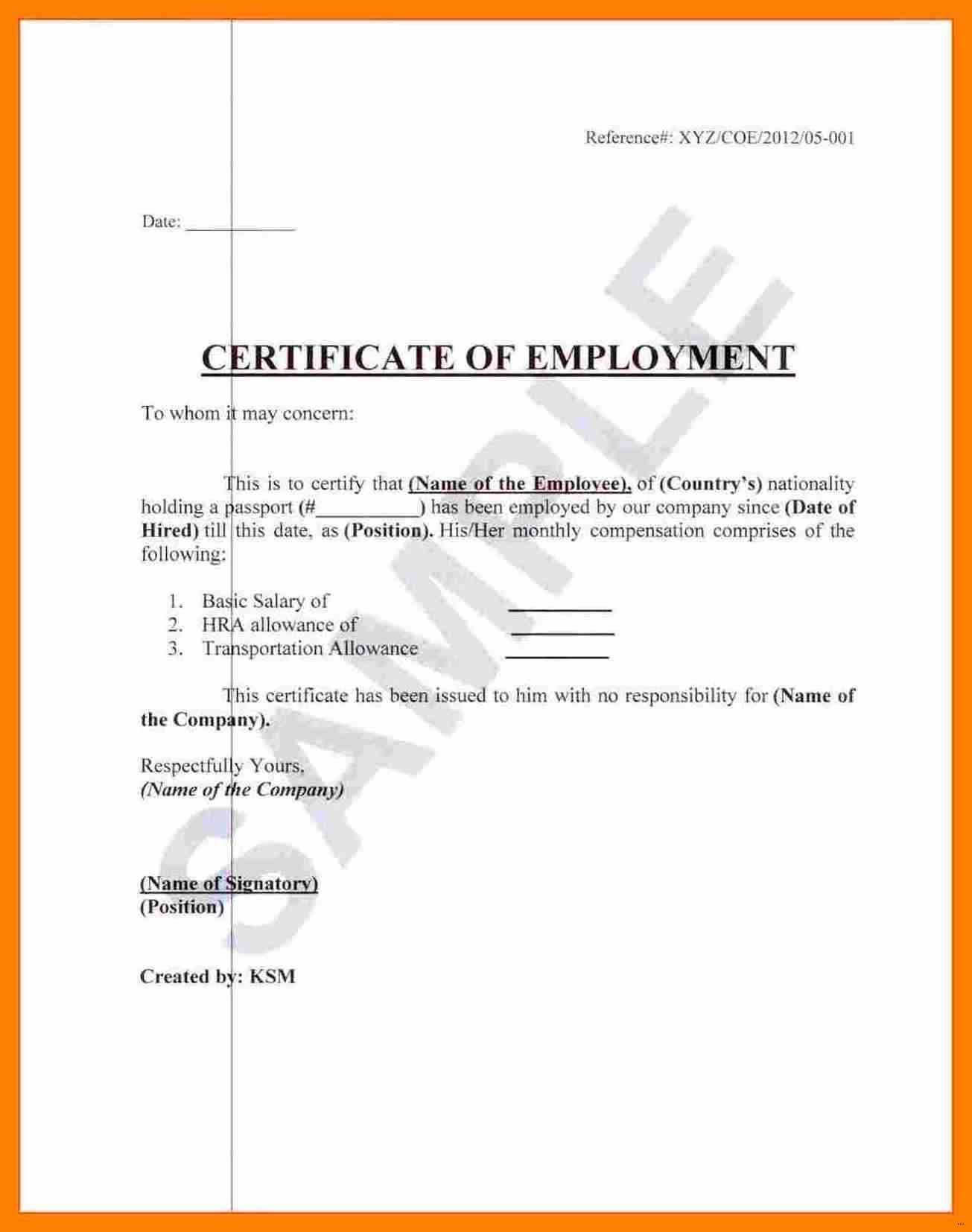 ❤️ Free Printable Certificate Of Employment Form Sample With Regard To Template Of Certificate Of Employment