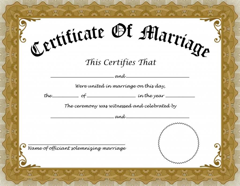 ❤️free Printable Certificate Of Marriage Templates❤️ Inside Certificate Of Marriage Template