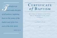 ❤️free Sample Certificate Of Baptism Form Template❤️ in Christian Baptism Certificate Template