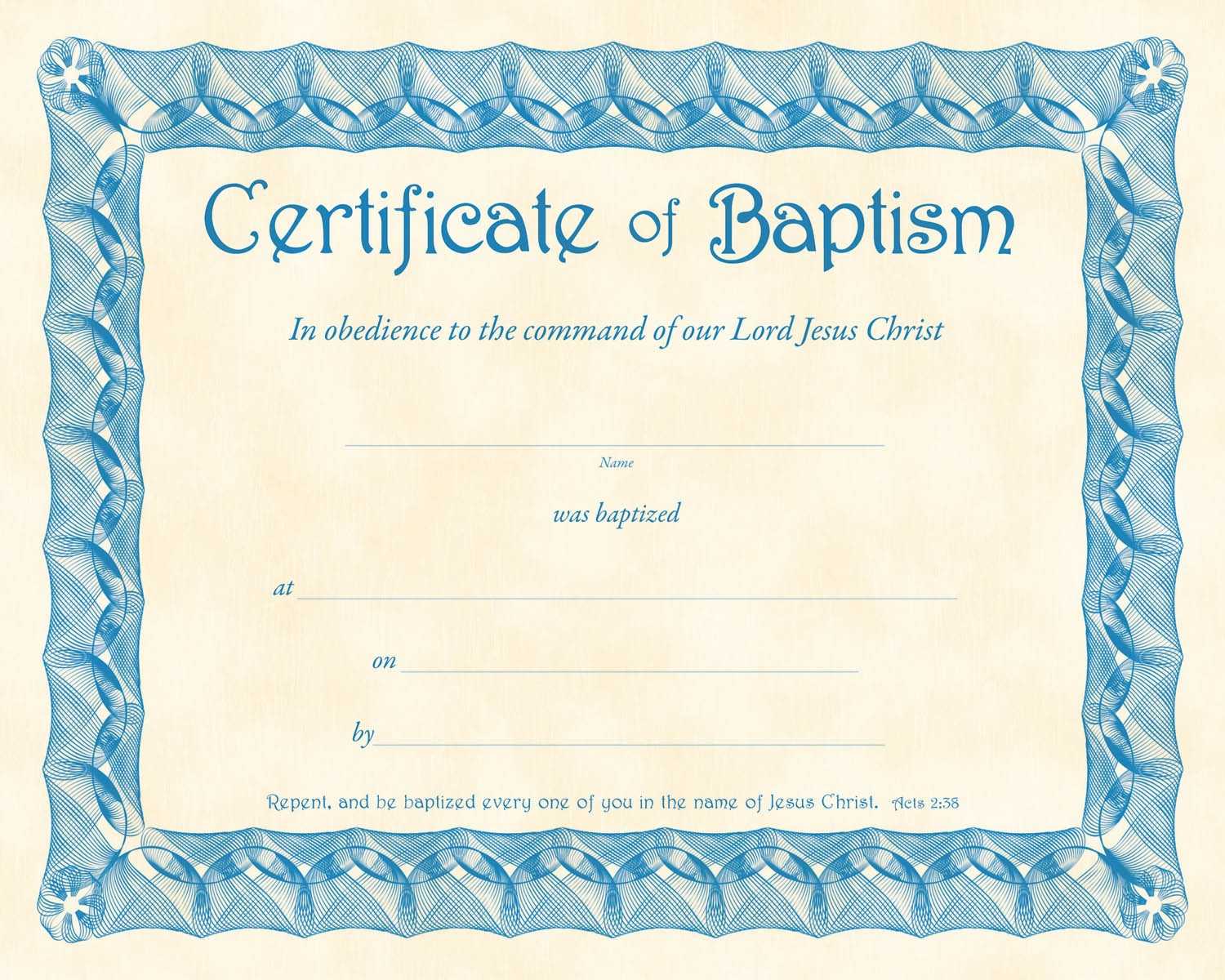 ❤️free Sample Certificate Of Baptism Form Template❤️ Regarding Christian Baptism Certificate Template