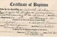 ❤️free Sample Certificate Of Baptism Form Template❤️ throughout Roman Catholic Baptism Certificate Template