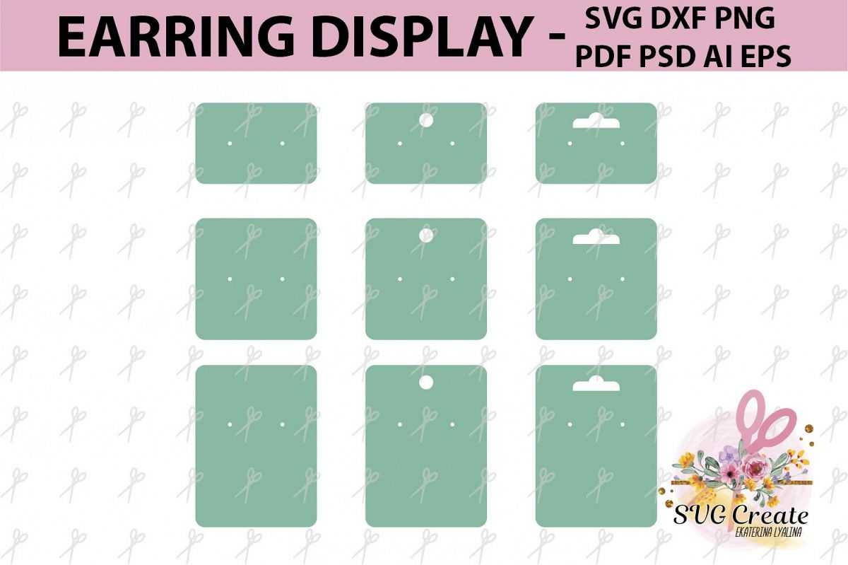 Earring Cards Svg, Earring Display Svg, Earring Display Pdf For Free Svg Card Templates