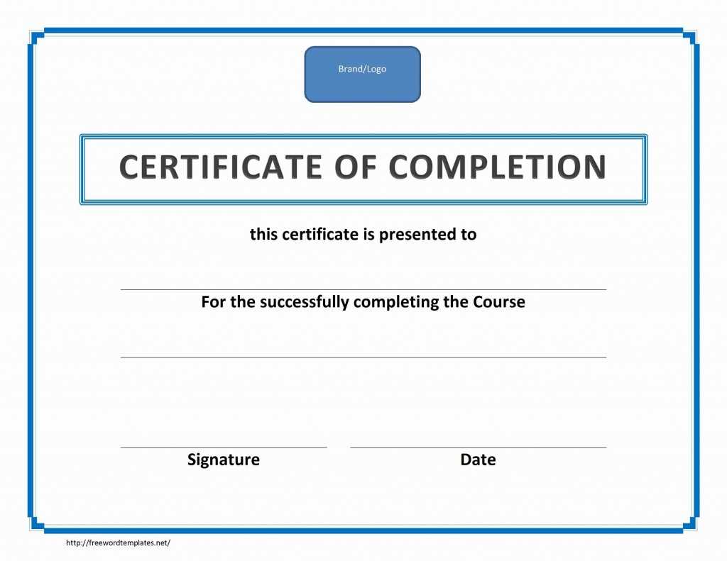 Easy To Use Training Certificate Of Completion Template With Pertaining To Training Certificate Template Word Format