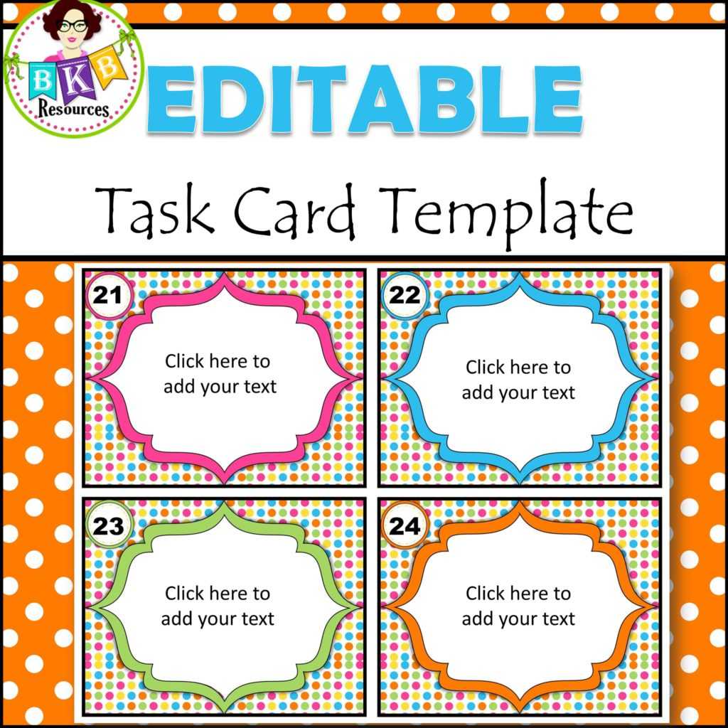 Editable Task Card Templates – Bkb Resources In Task Card Template