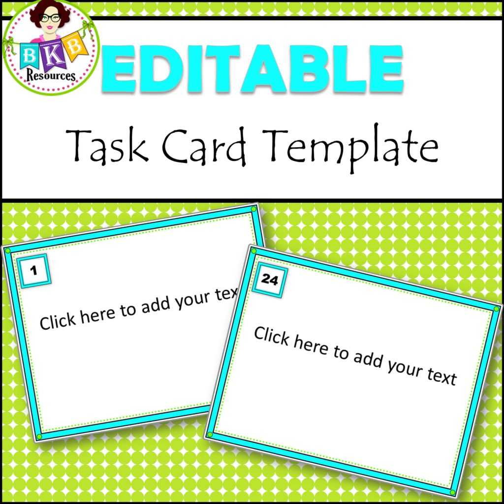 Editable Task Card Templates – Bkb Resources Pertaining To Task Card Template