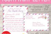 Editable Tooth Fairy Letter With Envelope | Printable Pink in Tooth Fairy Certificate Template Free