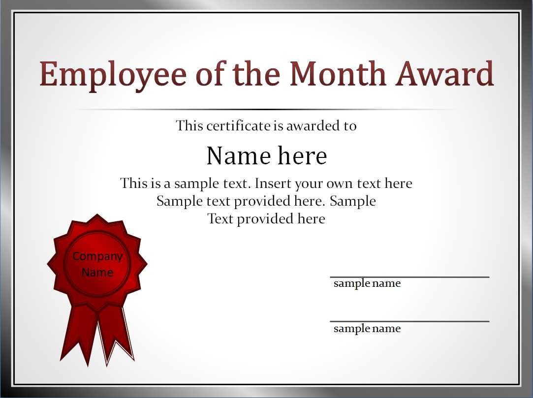 Effective Employee Award Certificate Template With Red Color Inside Manager Of The Month Certificate Template