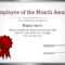 Effective Employee Award Certificate Template With Red Color Intended For Best Employee Award Certificate Templates