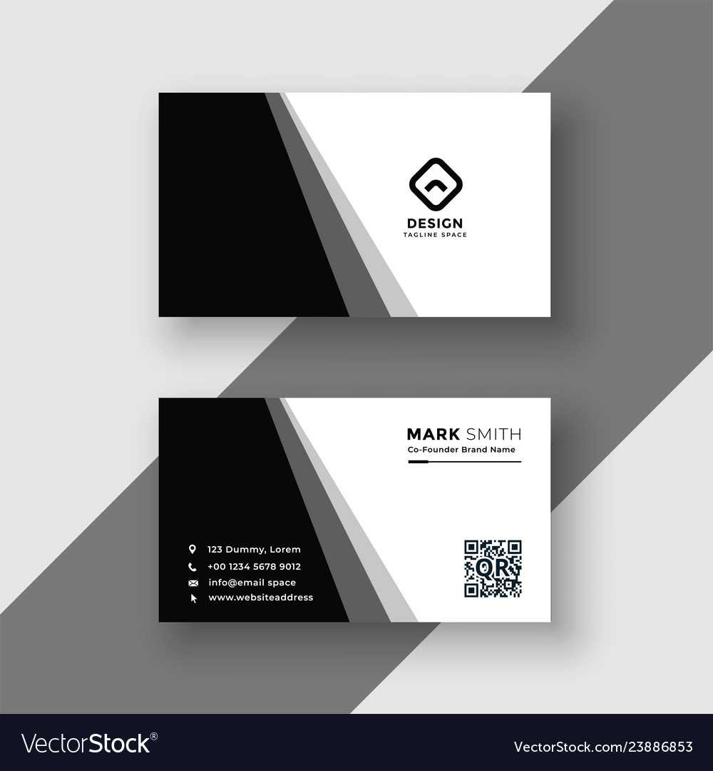 Elegant Black And White Business Card Template In Freelance Business Card Template