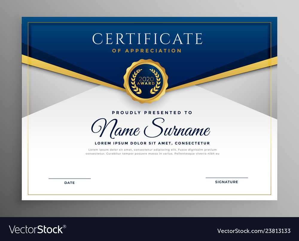Elegant Blue And Gold Diploma Certificate Template Inside Elegant Certificate Templates Free