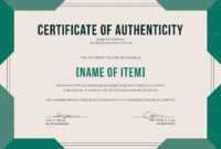 Elegant Certificate Of Authenticity Template intended for Certificate Of Authenticity Template