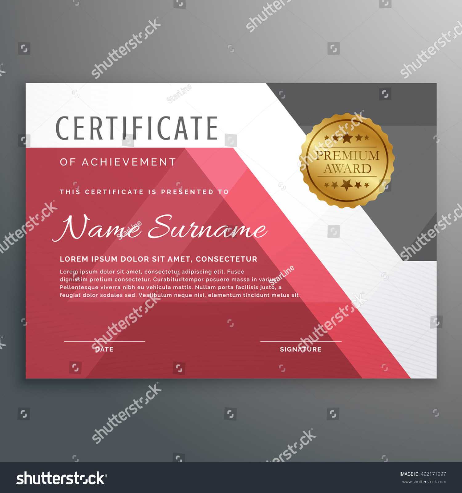 Elegant Certificate Template Geometric Shapes Stock Vector Within Elegant Certificate Templates Free