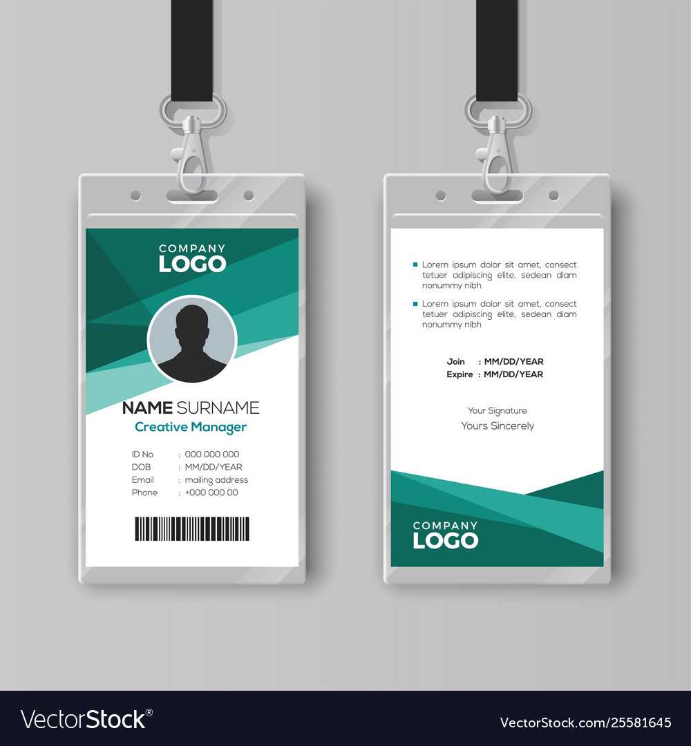Elegant Id Card Design Template With Template For Id Card Free Download