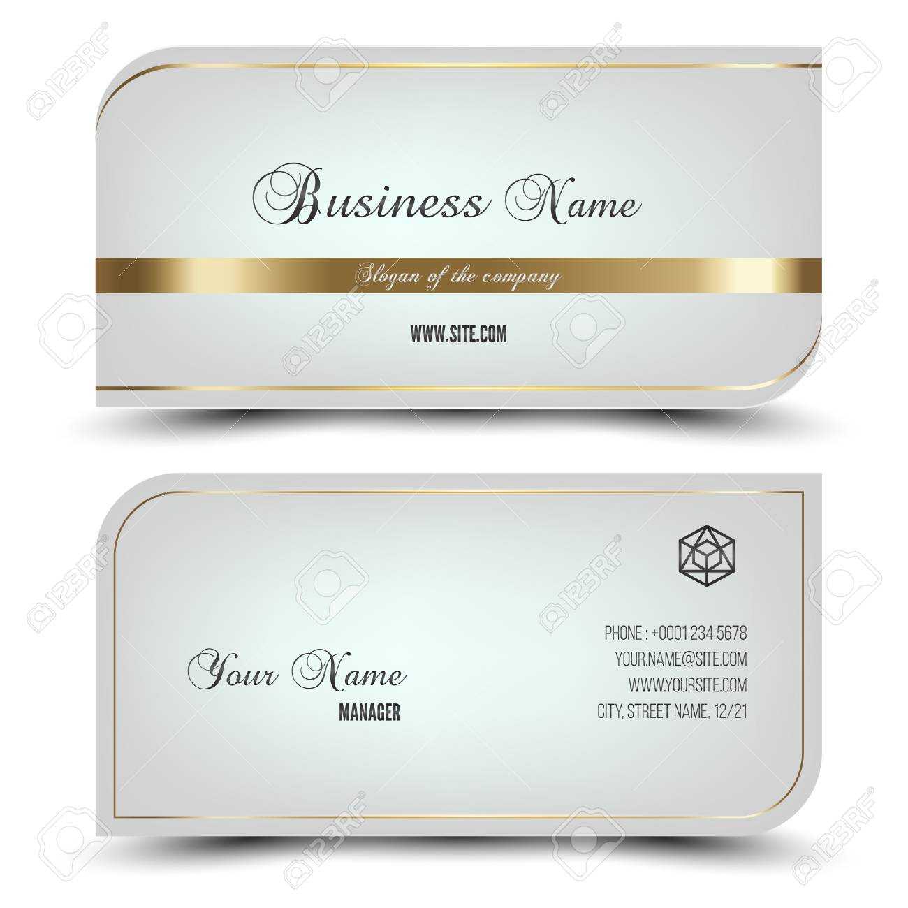 Elegant Vector Business Card And Name Card,horizontal Simple.. With Place Card Size Template