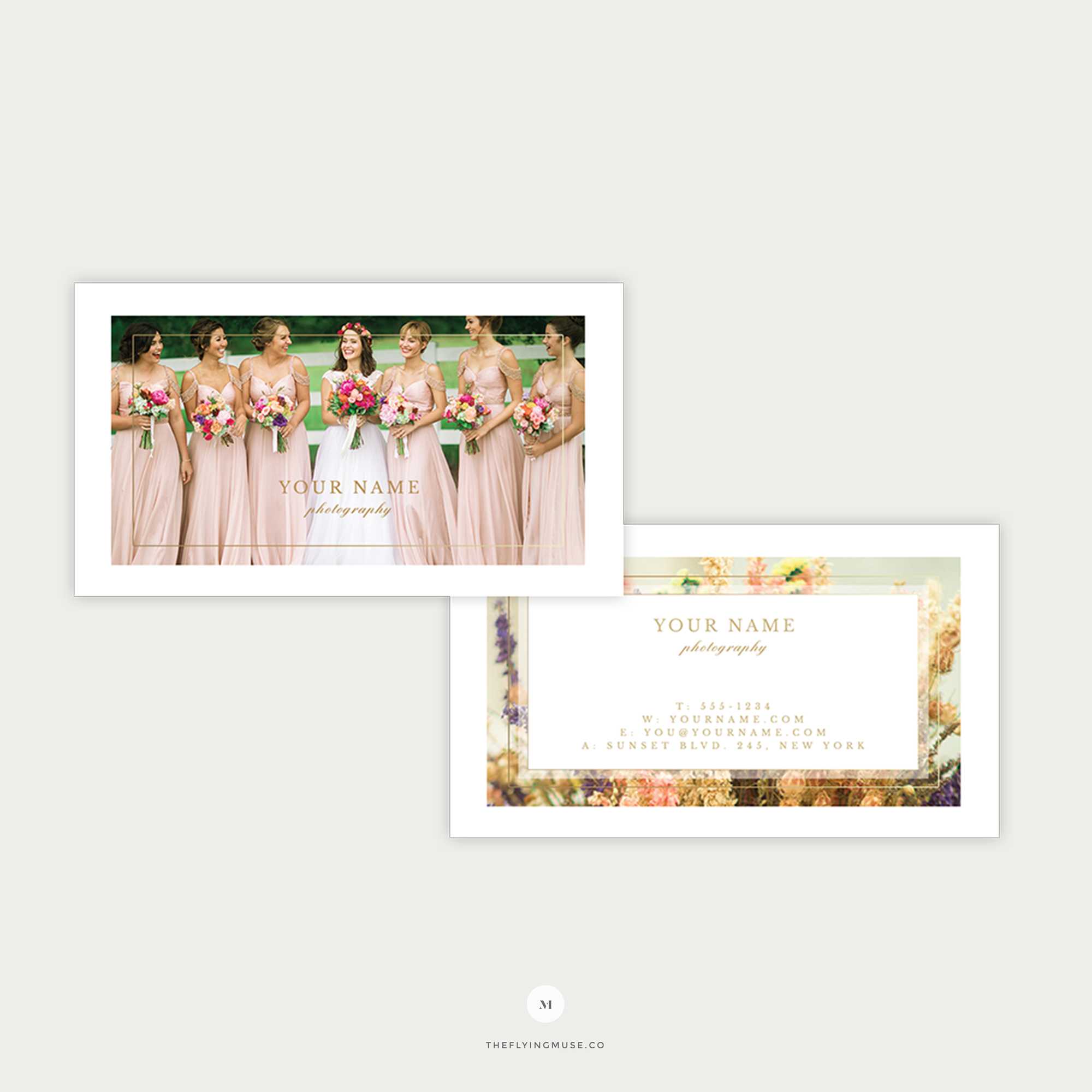 Elegant Wedding Photography Business Card Template | The Flying Muse Inside Photography Referral Card Templates