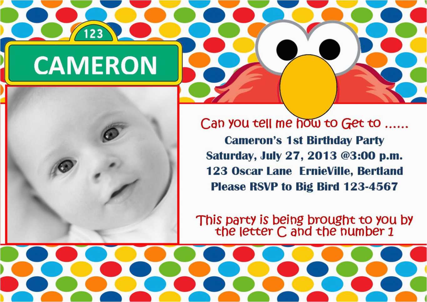 Elmo Birthday Invitations With Photo Elmo Invitations – Free With Regard To Elmo Birthday Card Template